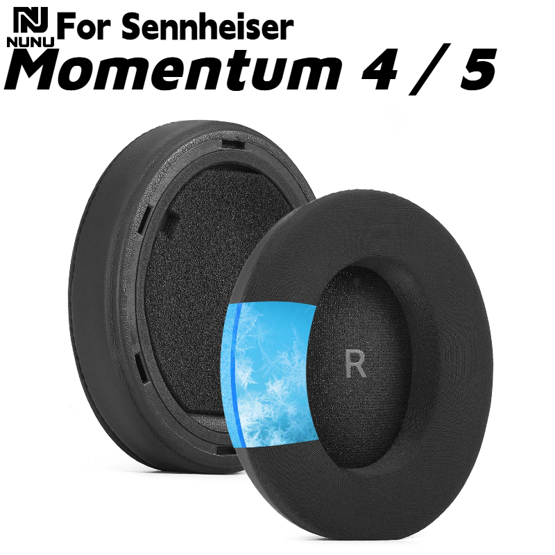 Sennheiser Headphone Momentum 4 - Sennheiser Momentum 4 / 5 ヘッドホン用、快適なラムスキン/プロテインスキン/冷却ジェル素材のイヤーパッド（バックル付き）。交換用、修理部品。