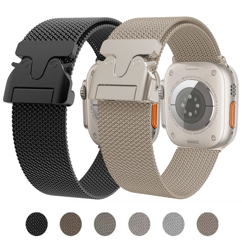 Mesh Coil Strip - Apple Watch用ミラネーゼストラップ,iwatchシリーズ10,9,8,se,49mm, 44mm, 40mm, 45mm, 41mm