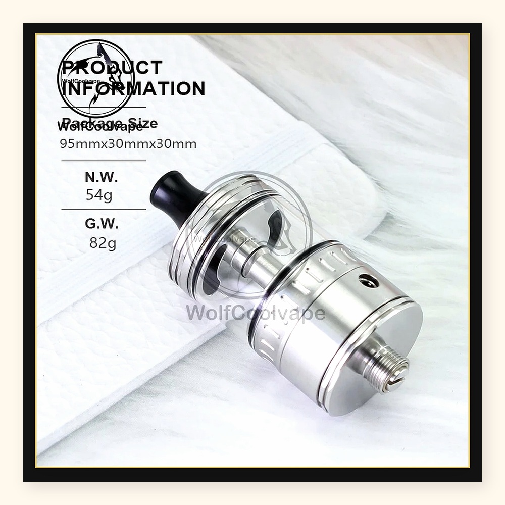 Wolfcool Vape NOLA RTA 22mm シル - Vaping Air のレビューと価格