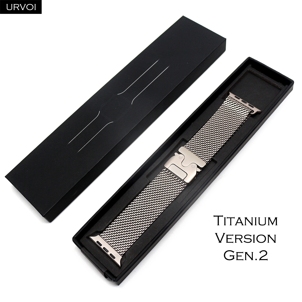 URVOI チタン製 ミラネーゼループ Apple Watc - Mesh Coil Strip のレビューと価格